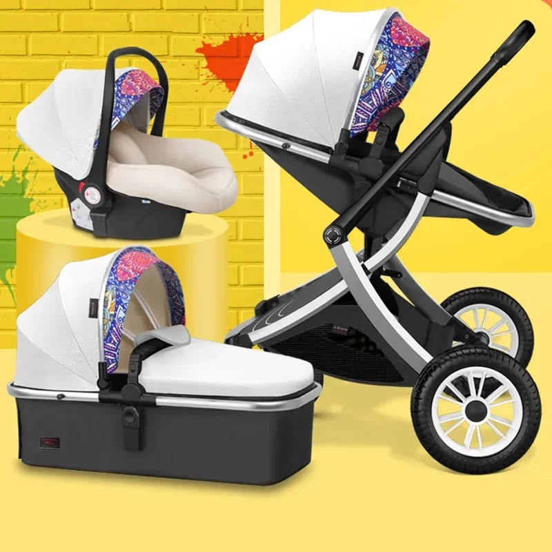 2025 NEW baby stroller 3 in 1 High Landscape Stroller Reclining Baby Carriage Foldable Stroller Baby Bassinet Puchair Newborn