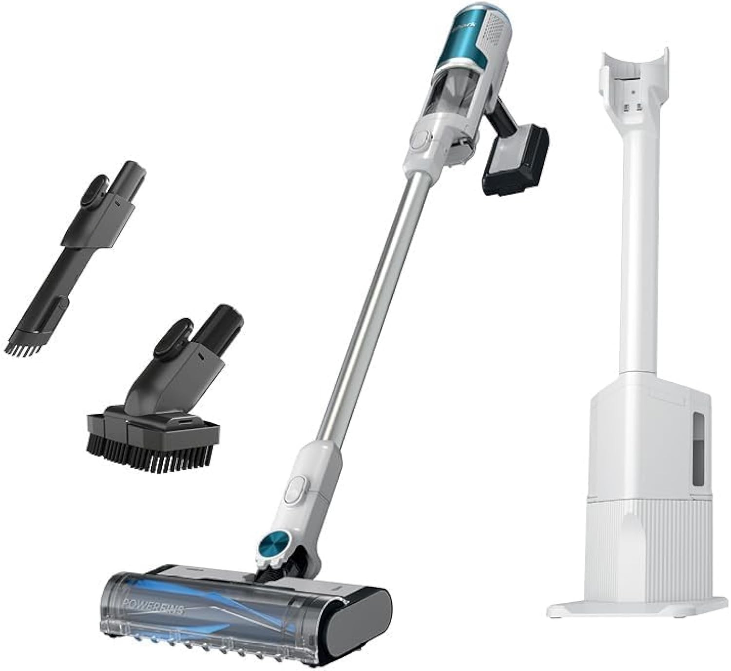 Shark Clean & Empty Cordless Stick Vacuum – Lightweight Cordless with HEPA Filter, Portable, Rechargeable, Auto-Empty System, Stick Vacuum for Pet Hair, Carpets & Hardfloor, White, BU3521