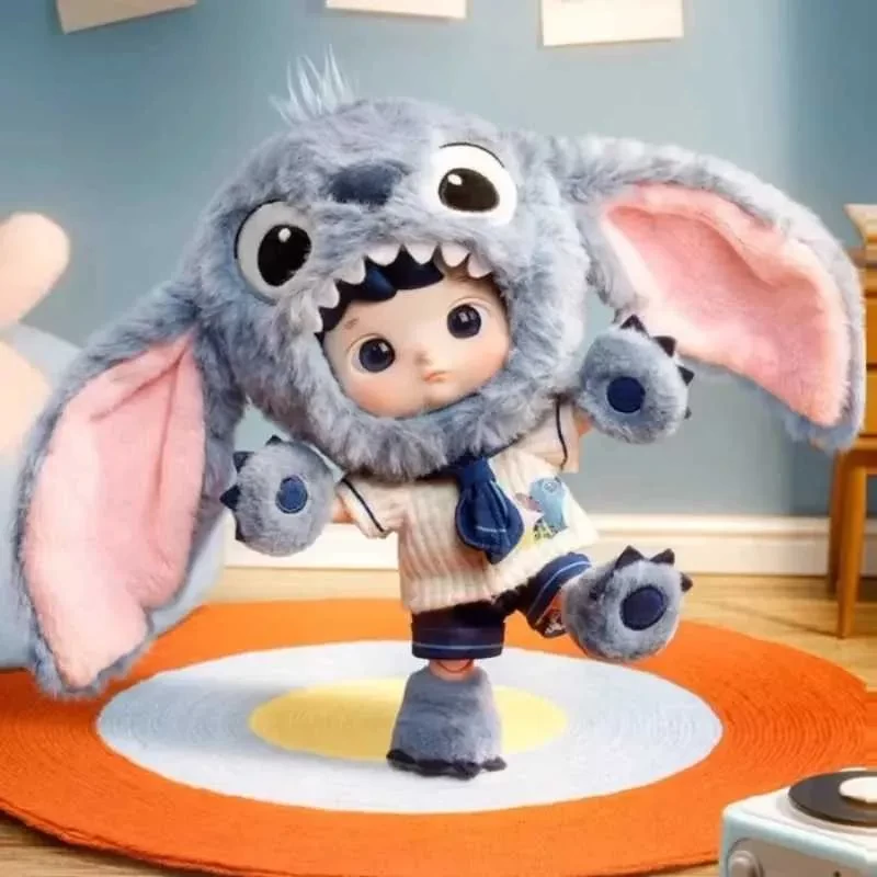 Bubble Mart HACIPUPU Stitch 1/8 Mobile Doll Plush Blind Box Toy Ornament Handmade Movable Action Figure Desktop Collectible Ornament