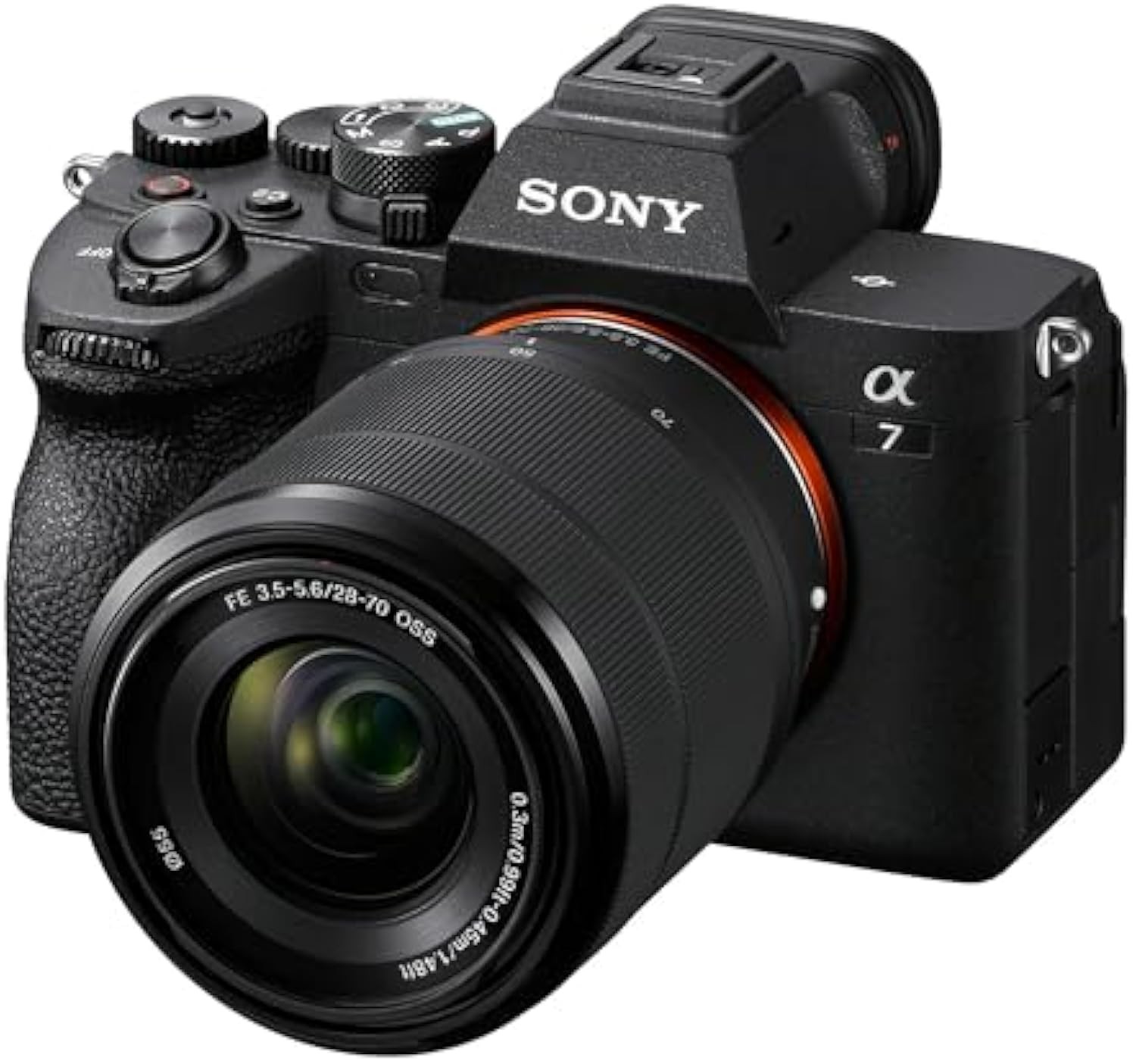 Sony Alpha 7 IV full-frame mirrorless interchangeable lens camera, with 28-70mm zoom lens kit.